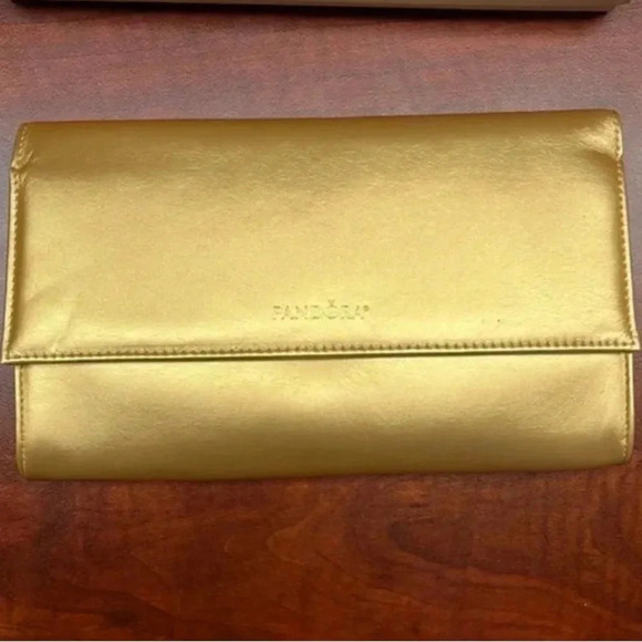 Gold Pandora Faux Leather Clutch Evening Bag - Picture 3 of 6